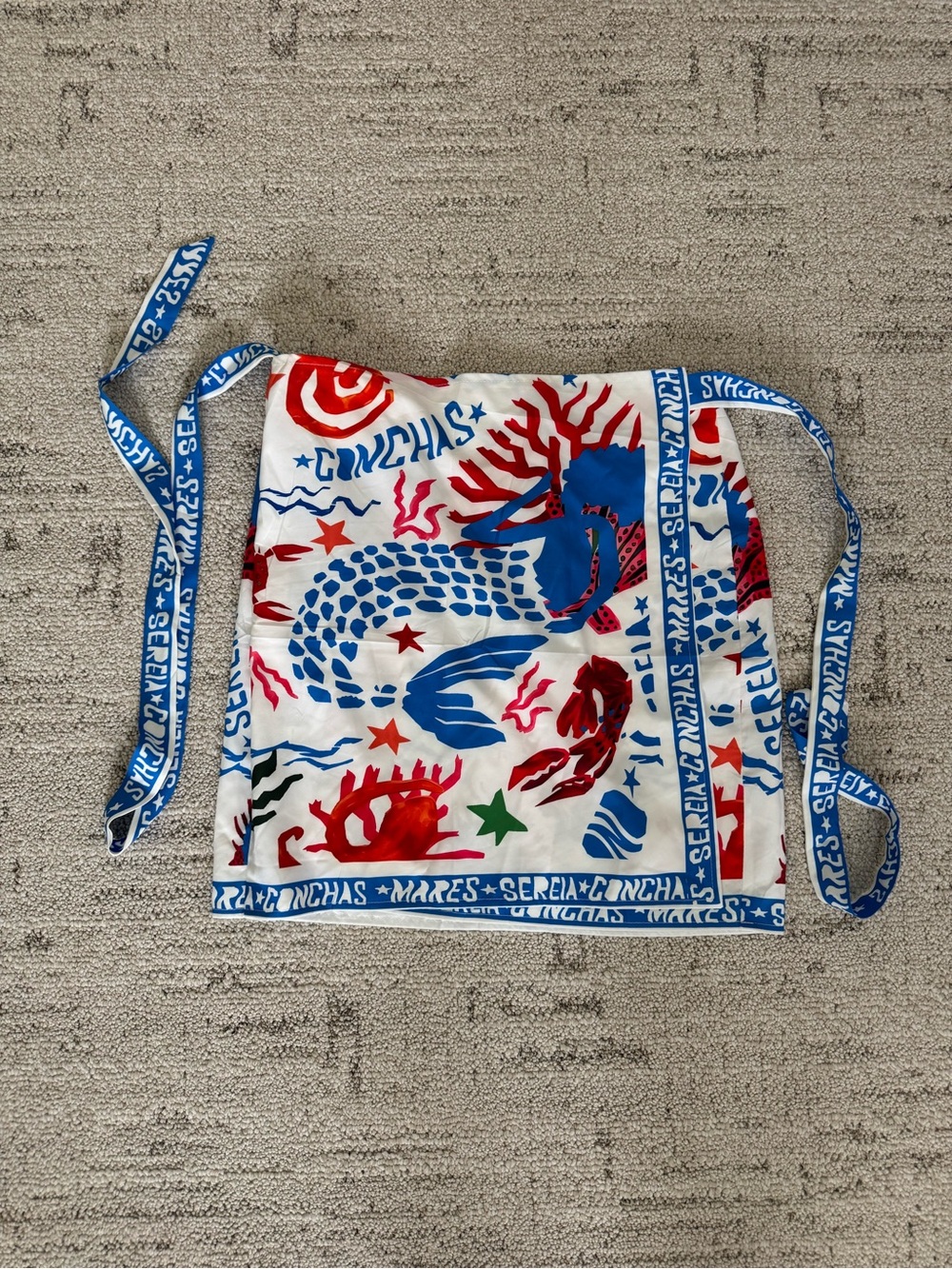 Print Mini Skirt — Blue & Red Sea Motif